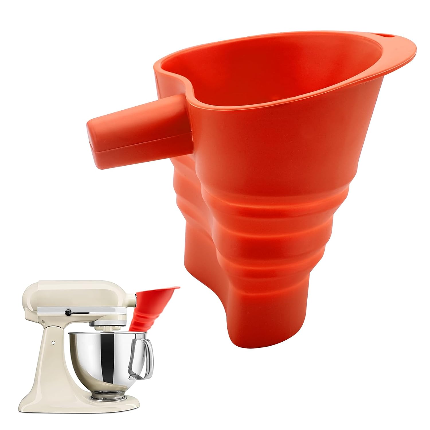 Kitchen Aid Baking Mixer - Food Grade BPA-Free Silicone Flour Funnel