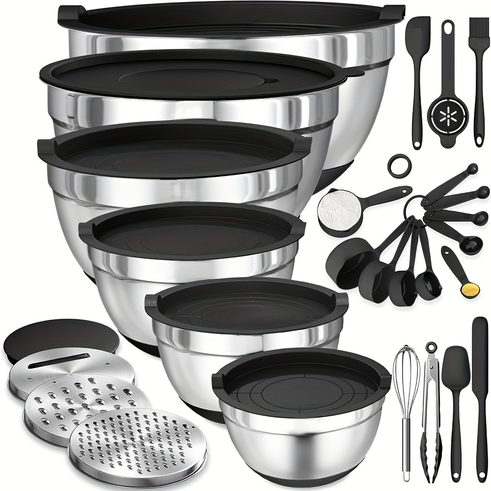 Stand Mixer Bowl - 17pcs, Stainless Steel Mixing Bowl Set