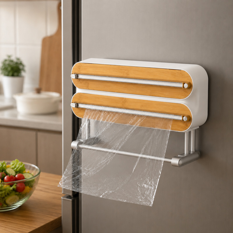 Kitchen Baking Tins - Magnetic Food Wrap Cutter Dispenser Cling