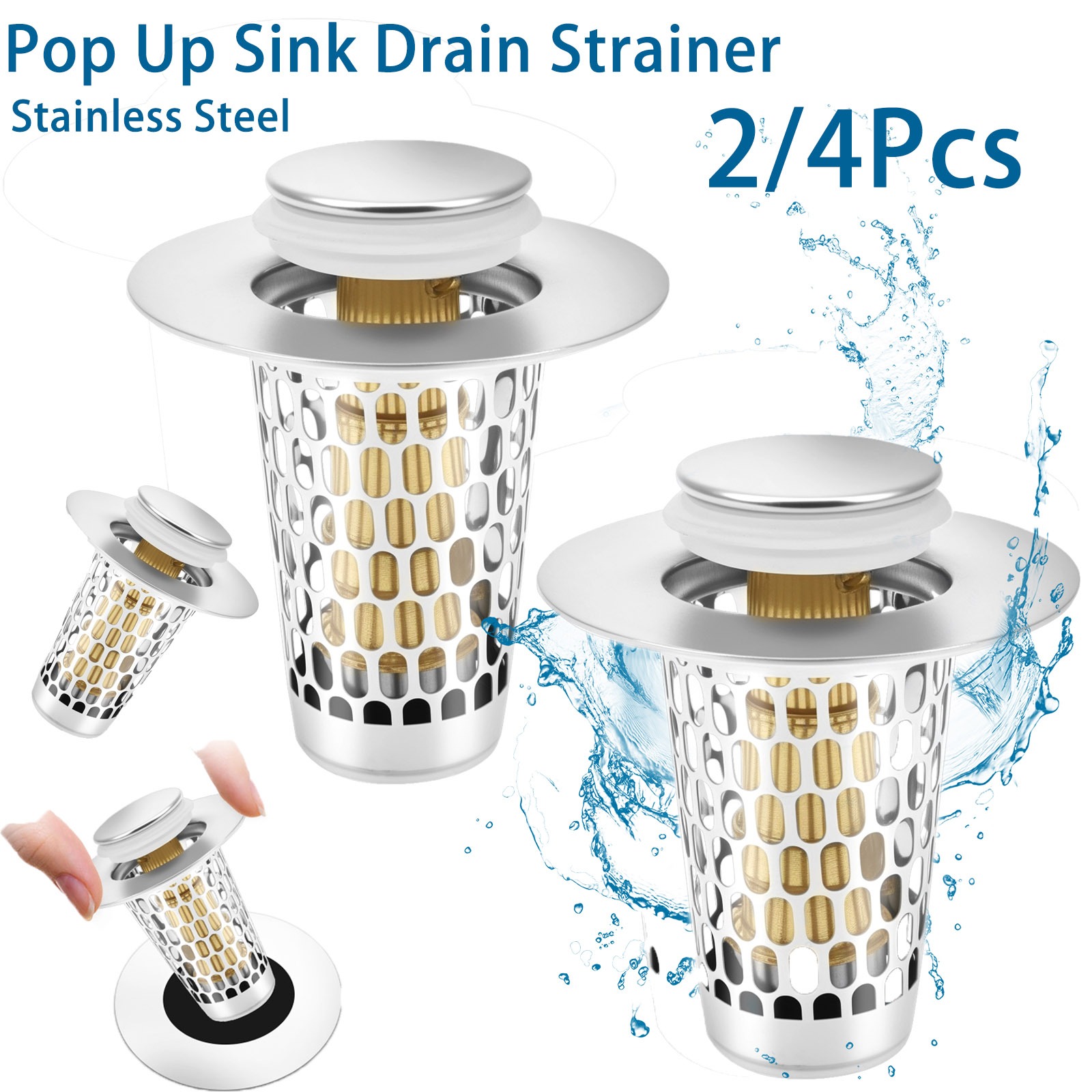 Kitchen Up - 2/4Pc Pop Up Sink Drain Strainer