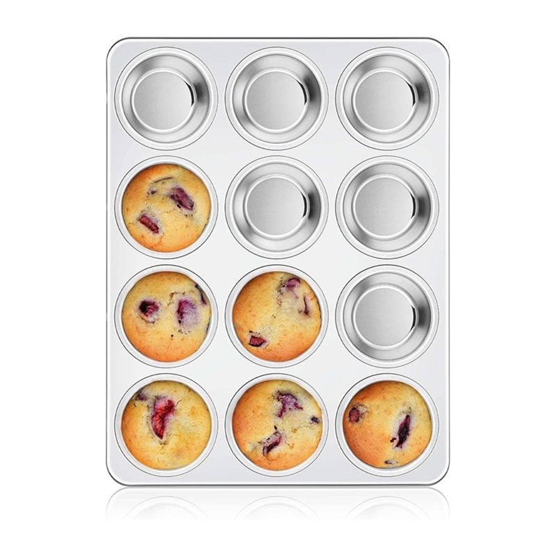 Muffin Tin Nonstick - Muffin Pan, Nonstick Stainless Steel 12-Cup
