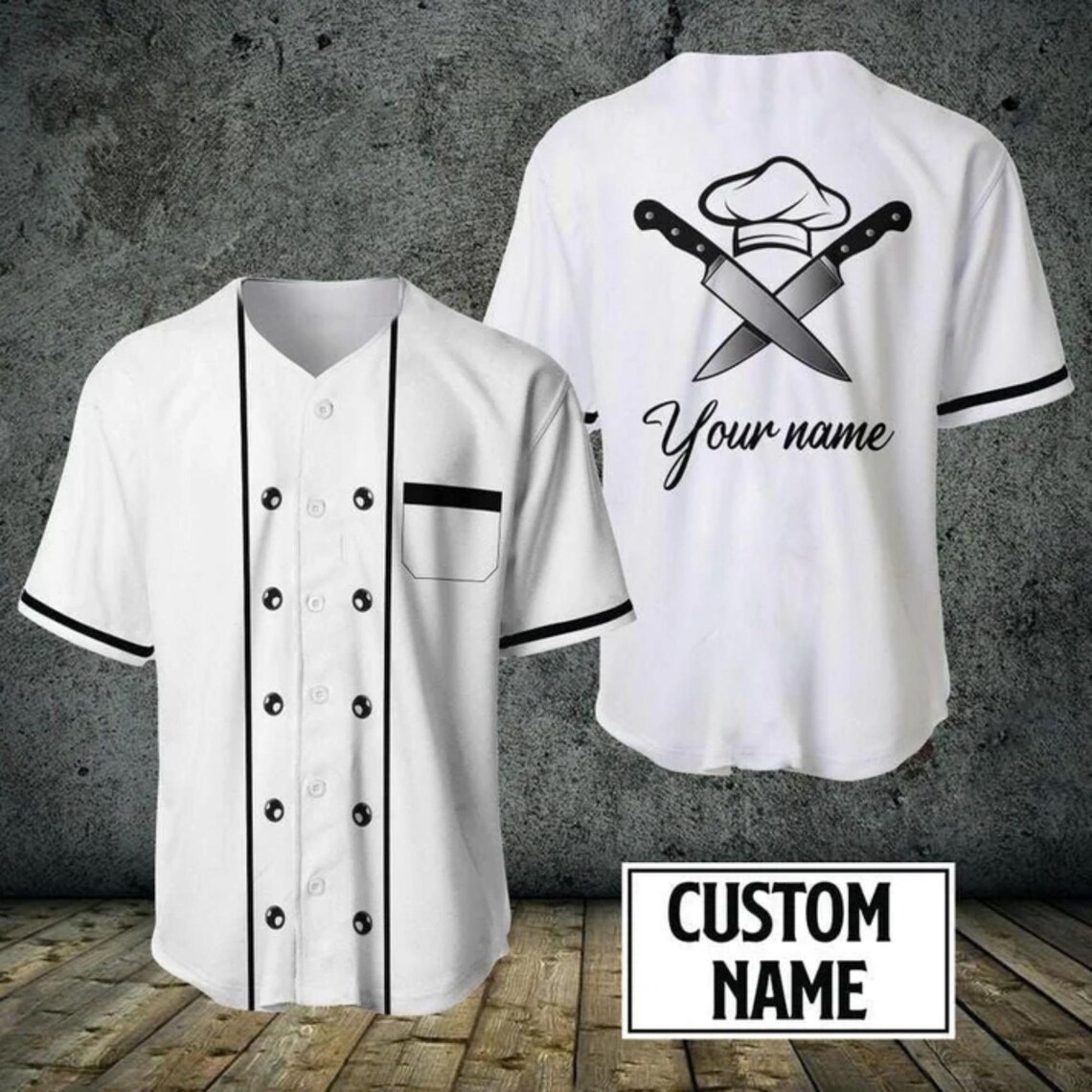 Chef Baseball Jersey Custom Na - Kitchen Up ulasan dan harga