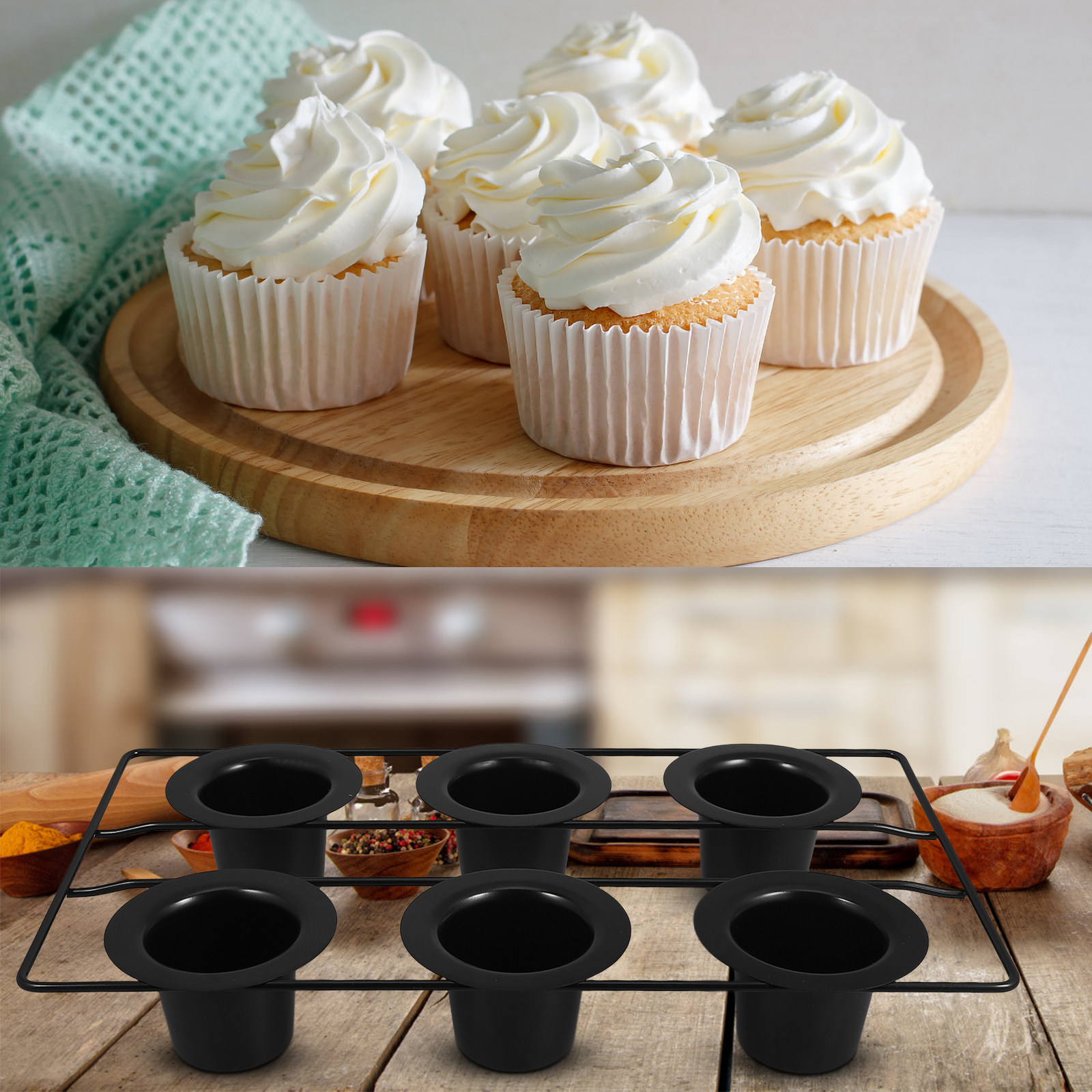 6-Cup Heavy-Duty Black Carbon  - Muffin Tin Nonstick ulasan dan harga
