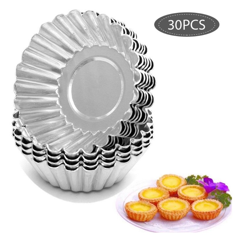 30Pcs Egg Tart Molds Mini Alum - Muffin Tin Nonstick ulasan dan harga