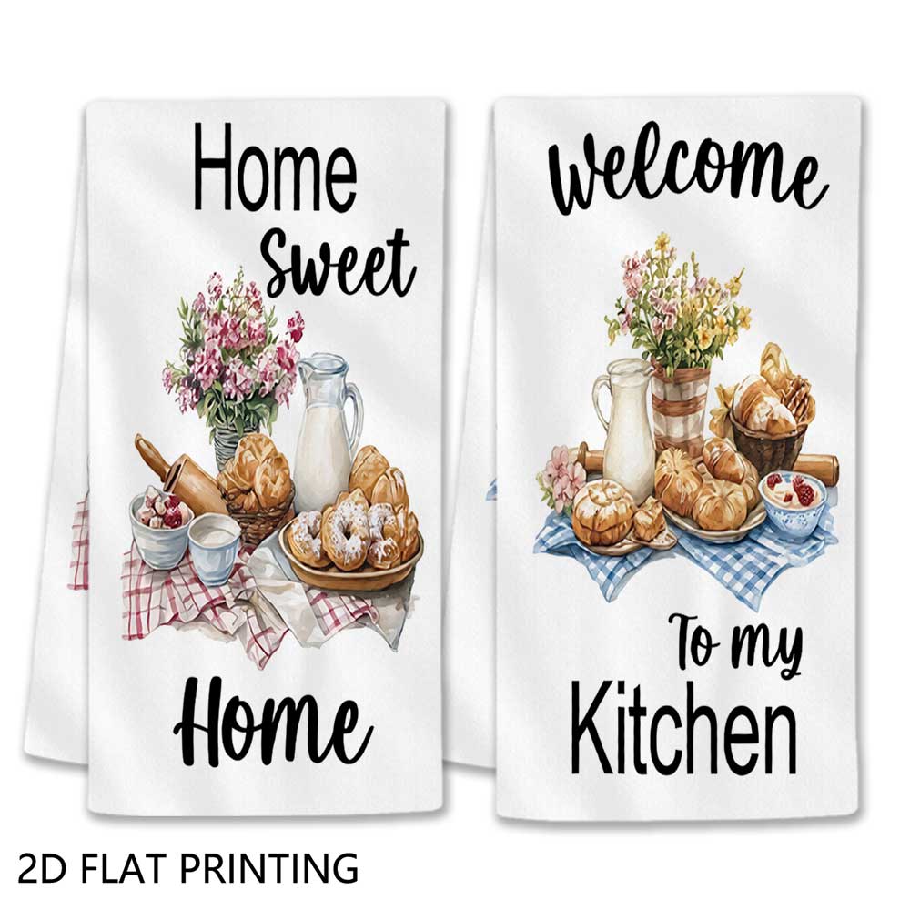Jit 2pcs Watercolor Baked Brea - Kitchen Baking Quotes ulasan dan harga
