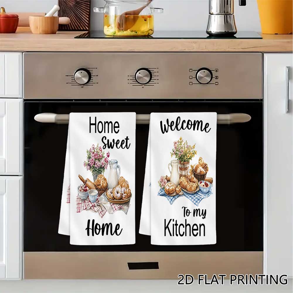 Jit 2pcs Watercolor Baked Brea - Kitchen Baking Quotes ulasan dan harga