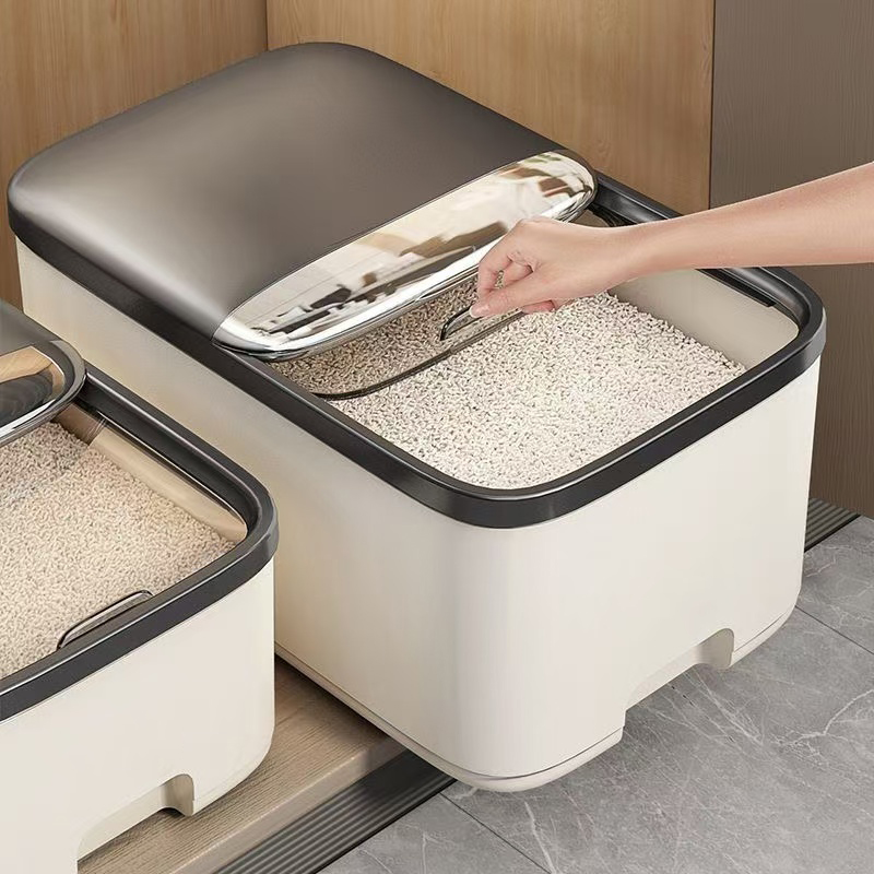 10KG Rice Storage Box Home wit - Kitchen Baking Tins ulasan dan harga