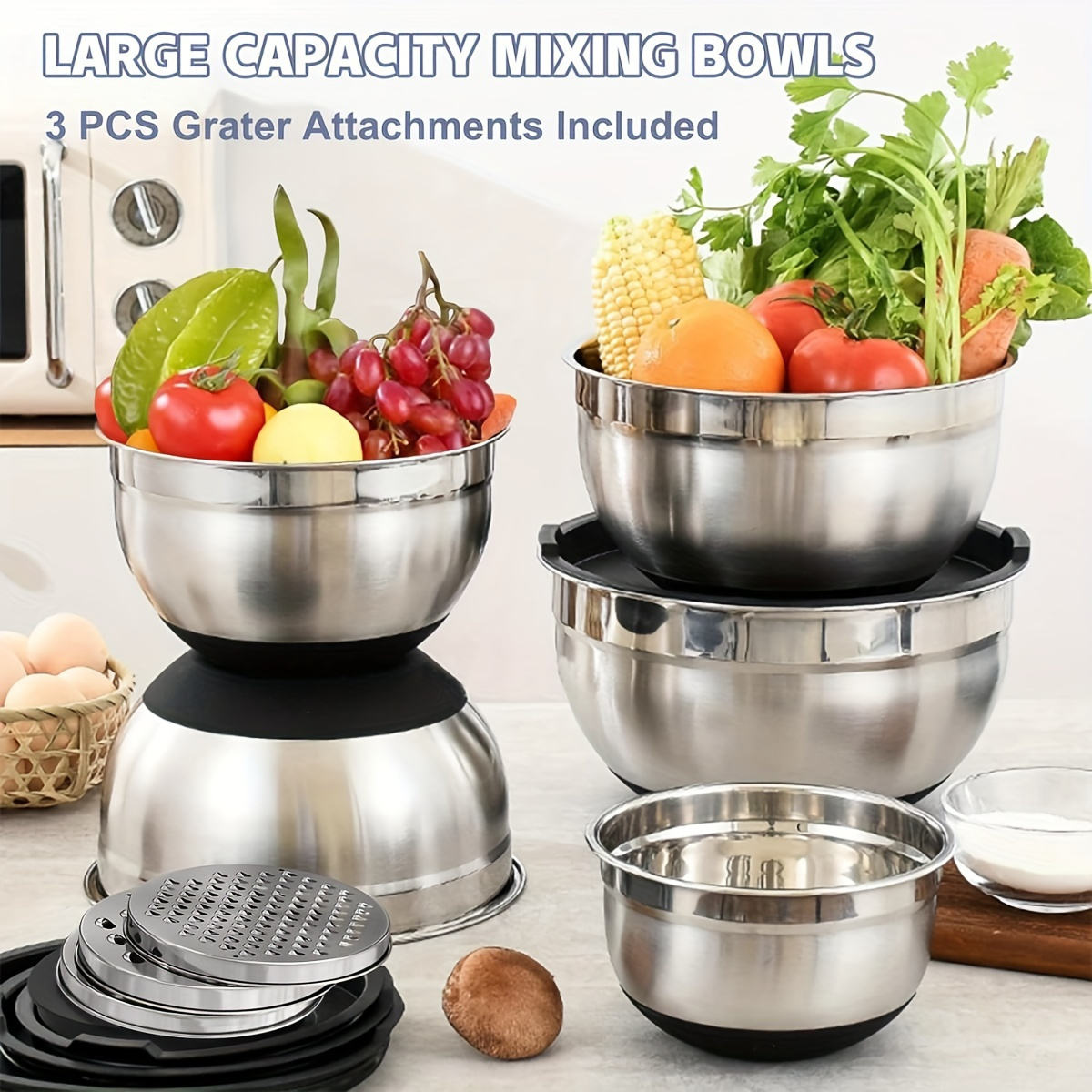 8pcs Mixing Bowls with Airtigh - Stand Mixer Bowl ulasan dan harga