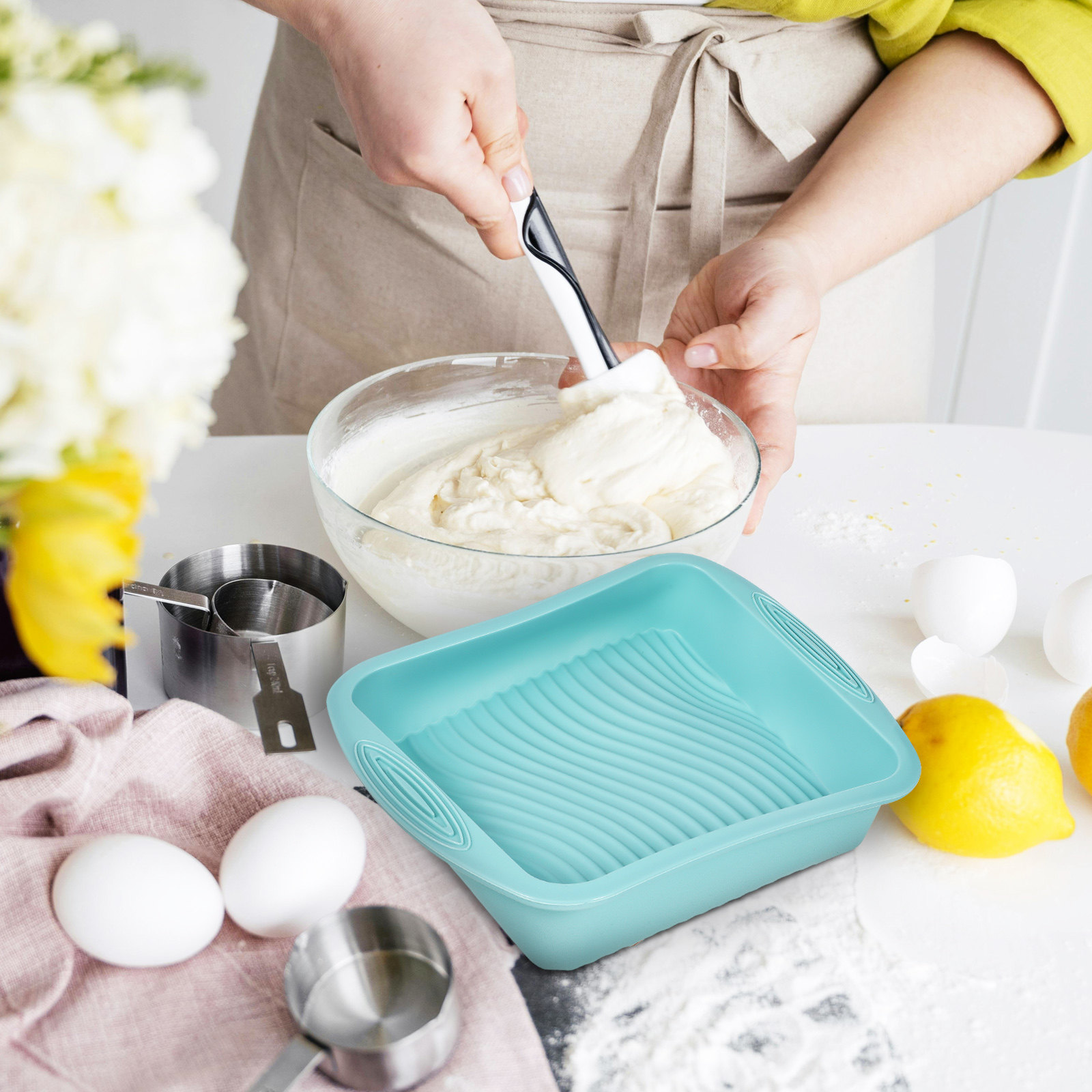 Silicone Baking Tin Square Cak - Kitchen Baking Tins ulasan dan harga