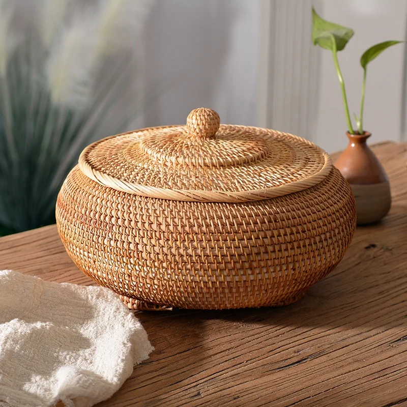 Handwoven Rattan Storage Box W - Kitchen Baking Tins ulasan dan harga