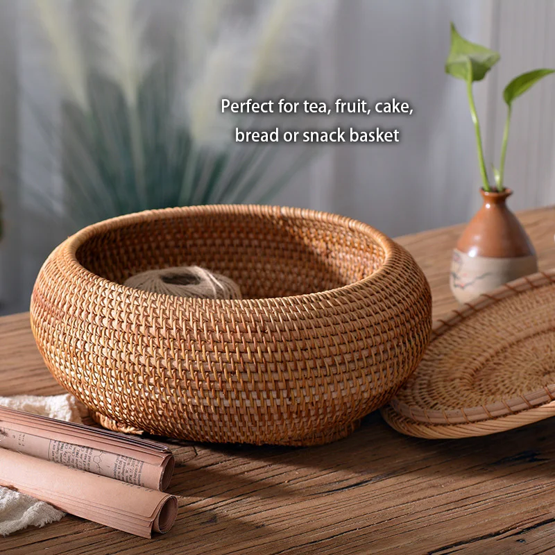 Handwoven Rattan Storage Box W - Kitchen Baking Tins ulasan dan harga