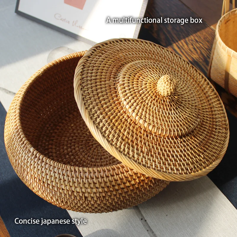 Handwoven Rattan Storage Box W - Kitchen Baking Tins ulasan dan harga