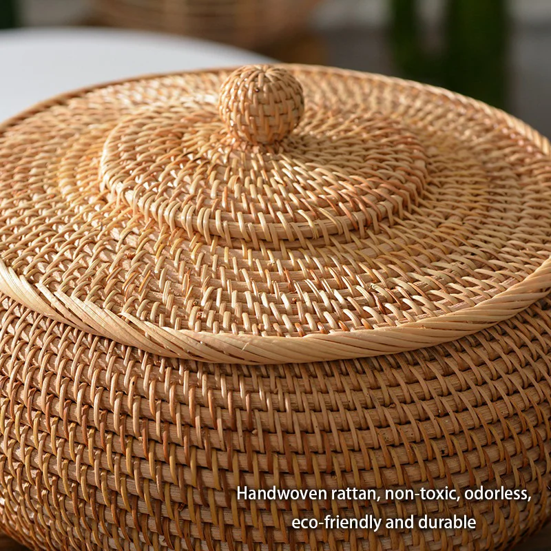 Handwoven Rattan Storage Box W - Kitchen Baking Tins ulasan dan harga