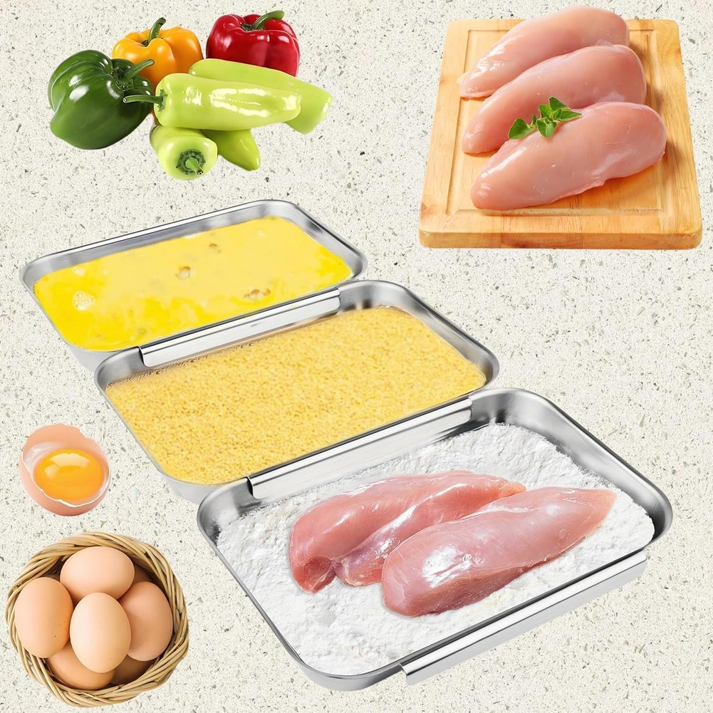 3Pcs Stainless Steel Seasoning - Kitchen Baking Station ulasan dan harga